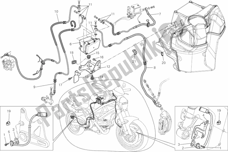 Tutte le parti per il Impianto Frenante Abs del Ducati Monster 795 ABS Thai 2014